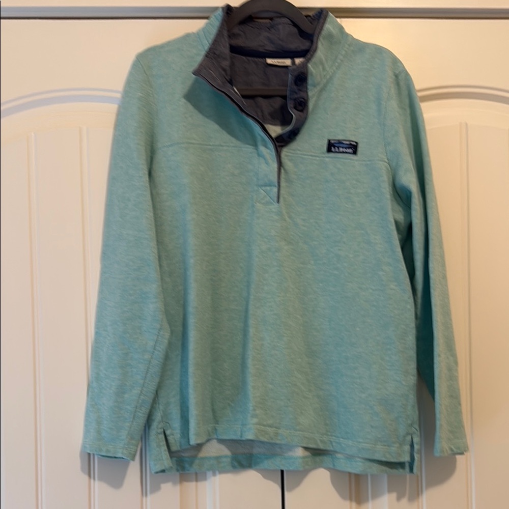 L.L. Bean Mint Green Cowl Neck Sweater